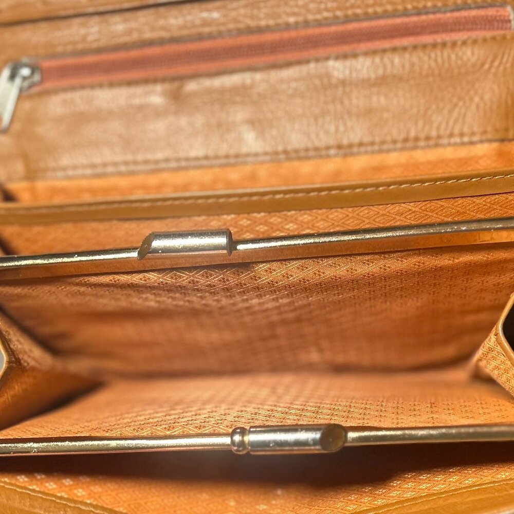 Vintage Fendi Wallet • Pequin Stripe Canvas & Tan Leather • Made in Italy - Picture 5 of 16
